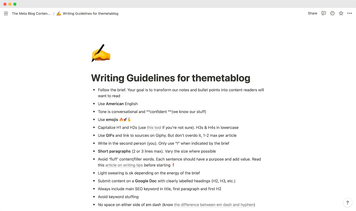 editorial guidelines