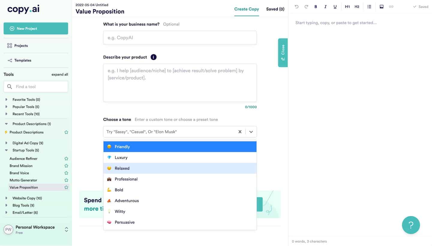 Copy AI Review Content styles library